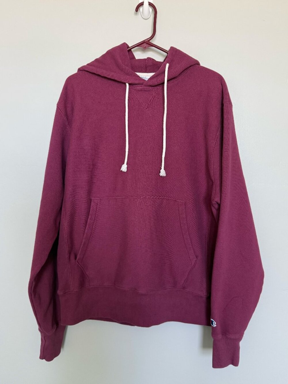 Champion Reverse Weave Blank Hoodie Sweatshirt Men's Medium Plum Burgundy